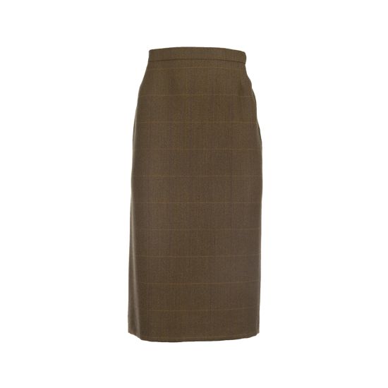 Classic Straight Skirt in Lightweight Brown Tweed