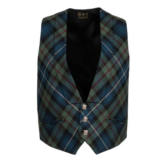 Bias Cut Evening Waistcoat in Robertson Hunting Muted Tartan