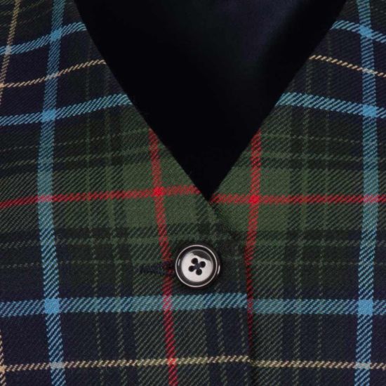 Ladies Waistcoat in Green and Blue Tartan