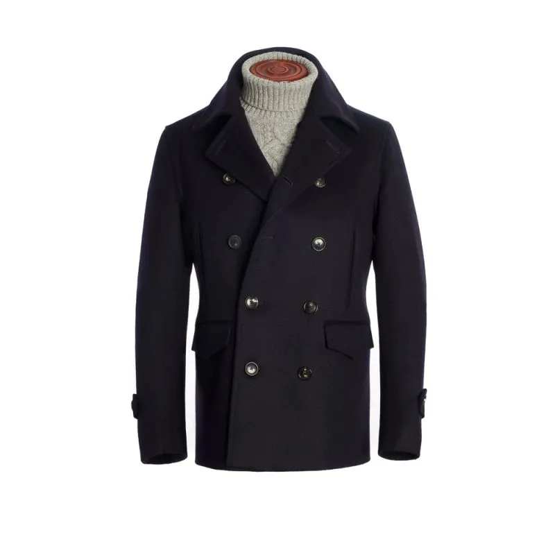 The Leith Pea Coat - Navy Blue - Kinloch Anderson