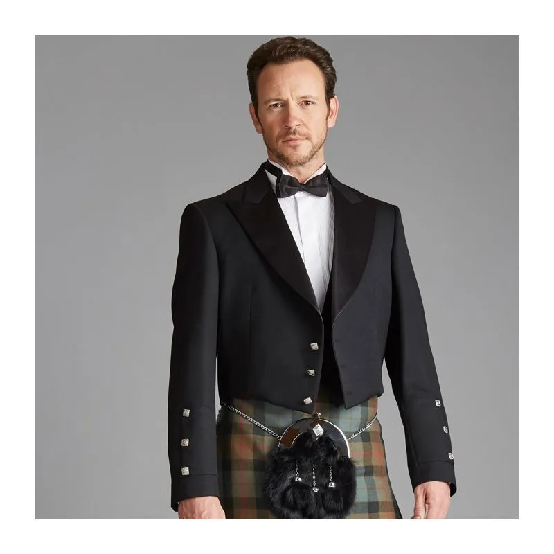 The Kinloch Anderson Coatee and Vest in Black Barathea Kinloch