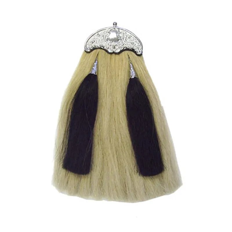 Portafoglio Kilt Scozzese In Pelle Con Catena Bianco E Fondello In