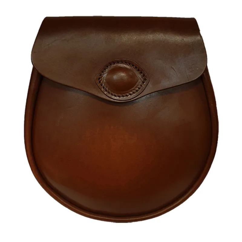 Bridle Leather Day Sporran - No Tassels in Chestnut - Kinloch Anderson