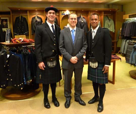 Olympic Champions visit Kinloch Anderson to get a taste of Highland Dress