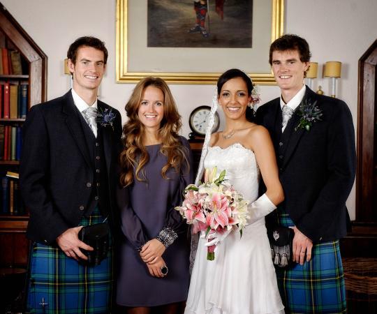 Wedding Kilt Outfits for Tennis Aces, Jamie Murray and Best Man Andy Murray