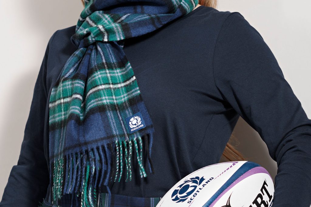 Scottish Rugby Tartan Lambswool Scarf